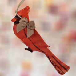 Red-Cardinal-with-Bow-Ceramic-Ornament_Christmas_Vacation_Shop_Bar_Harbor_Maine