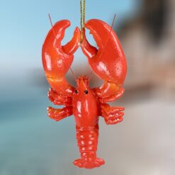 Red Lobster Resin Ornament_Christmas_Vacation_Shop_Bar_Harbor_Maine