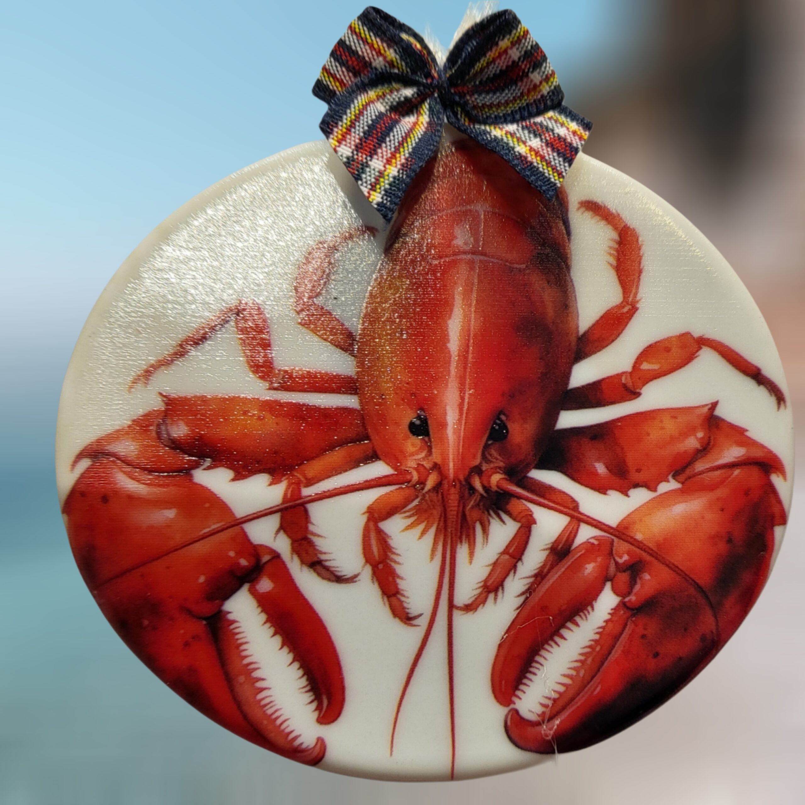 Red-Lobster-on-White-Ceramic-Ornament_Christmas_Vacation_Shop_Bar_Harbor_Maine