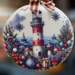 Red-and-White-Striped-Lighthouse-Christmas-Ceramic-Ornament_Christmas_Vacation_Shop_Bar_Harbor_Maine