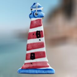 Red-and-White-Striped-Lighthouse-Tapered-Ceramic-Ornament_Christmas_Vacation_Shop_Bar_Harbor_Maine