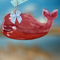 Rustic-Red-Whale-with-Bow-Ceramic-Ornament_Christmas_Vacation_Shop_Bar_Harbor_Maine
