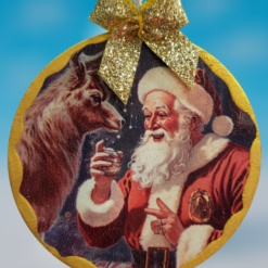 Santa-Clause-Feeding-Deer-Christmas-Gold-Accent-Wood-Ornament_Christmas_Vacation_Shop_Bar_Harbor_Maine