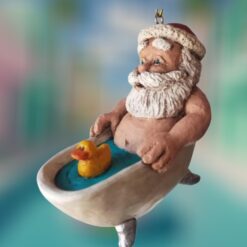 Santa-in-Tubby-with-Duck-Santa-Resin-Ornament_Christmas_Vacation_Shop_Bar_Harbor_Maine