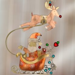 Santa-with-Reindeer-Handcrafted-Metal-Ornament_Christmas_Vacation_Shop_Bar_Harbor_Maine