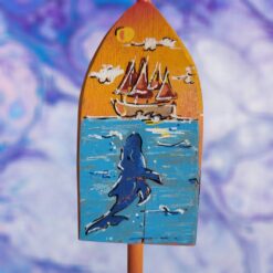 Schooner-and-Whale-Scene-on-Orange-Background-4-Sided-Woos-Lobster-Buoy-Ornament_Christmas_Vacation_Shop_Bar_Harbor_Maine