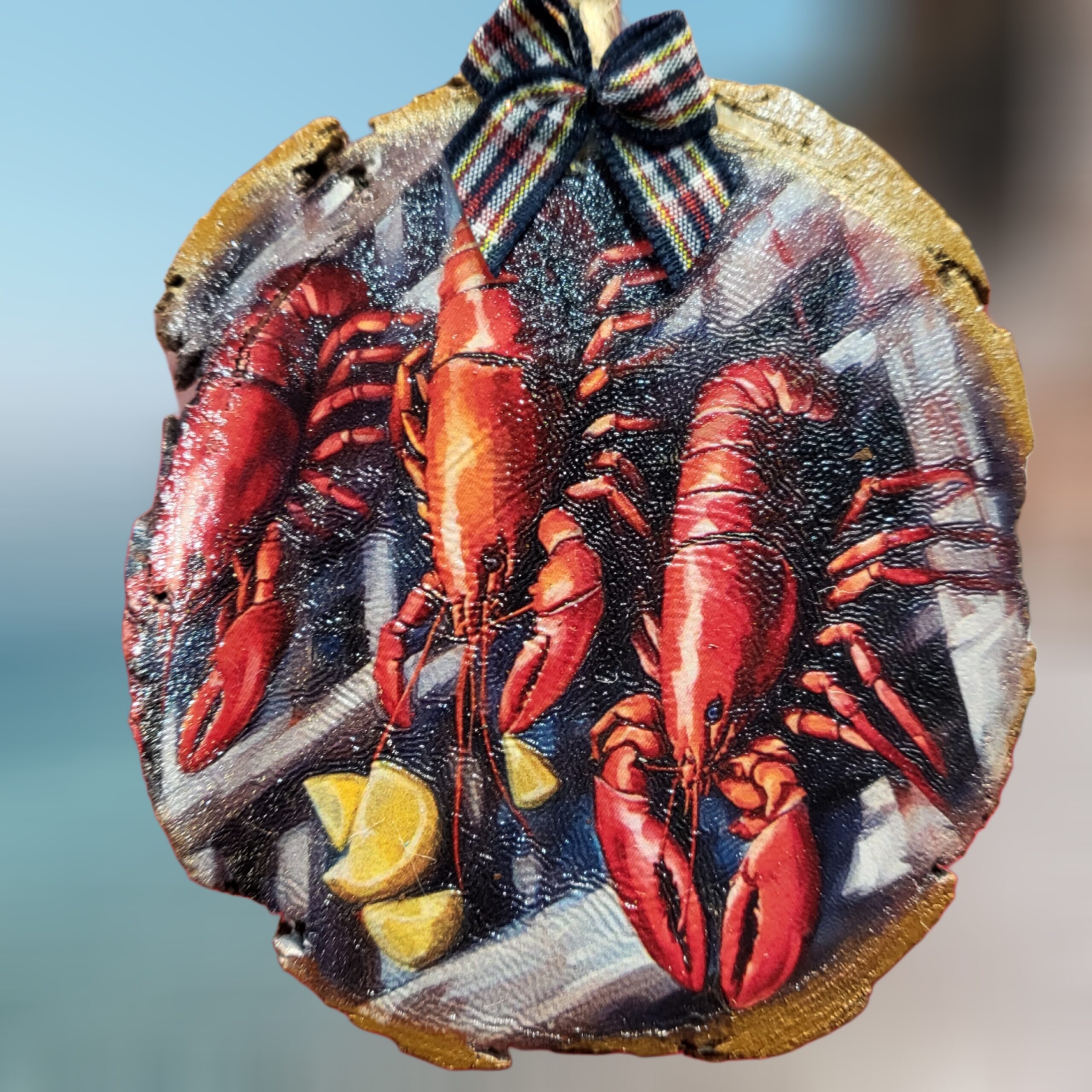 Twin-Lobsters-on-Lobster-Trap-Woodsie-Ornament_Christmas_Vacation_Shop_Bar_Harbor_Maine