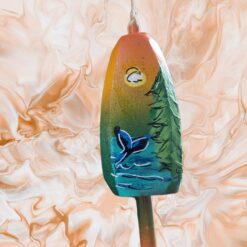 Whale-Tail-on-Yellow-Green-Background-4-Sided-Wood-Lobster-Buoy-Ornament_Christmas_Vacation_Shop_Bar_Harbor_Maine