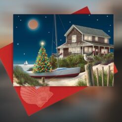 Winter-Solstice-Christmas-Cabin-on-Dunes-Christmas-Cards_Christmas_Vacation_Shop_Bar_Harbor_Maine